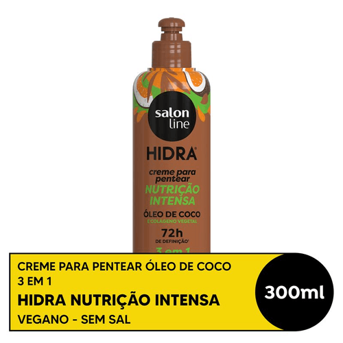 Creme para Pentear Salon Line Hidra Óleo de Coco 3 EM 1 300ml