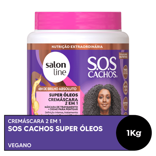 Cremáscara 2 em 1 Salon Line SOS Cachos Super Óleos Nutritivo 1kg