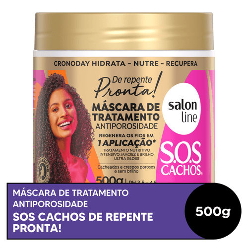 Máscara Salon Line Antiporosidade De Repente Pronta! SOS Cachos 500g