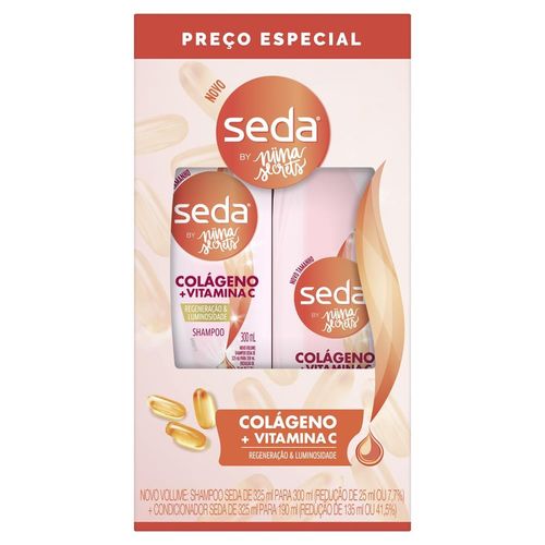 Kit Seda by Niina Secrets Shampoo 300ml + Condicionador 190ml Colágeno + Vitamina C