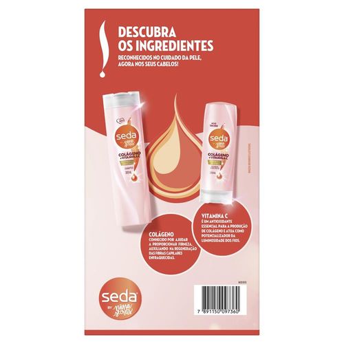 Kit Seda by Niina Secrets Shampoo 300ml + Condicionador 190ml Colágeno + Vitamina C
