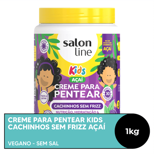 Creme para Pentear Salon Line Kids Açaí Cachinhos sem Frizz 1kg