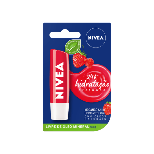 Nivea Hidratante Labial Morango Shine 4,8 g
