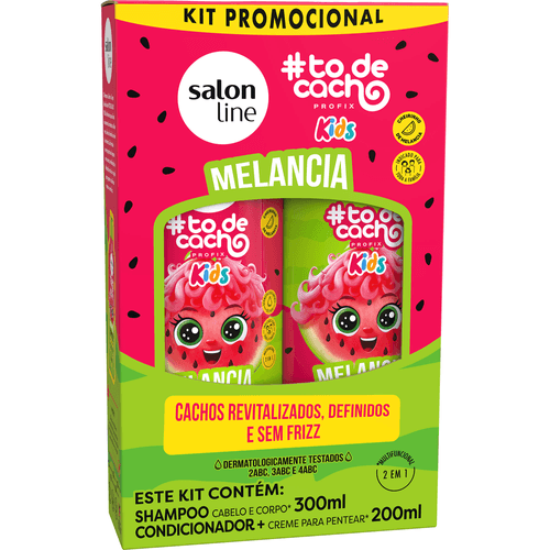 Kit Shampoo 300ml + Condicionador 200ml Salon Line #ToDeCacho Melancia Kids
