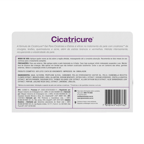 Gel Cicatricure para Cicatrizes e Estrias 60g
