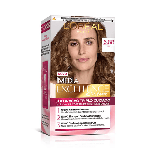 Tintura Creme Imédia Excellence 6.88 Mel kit