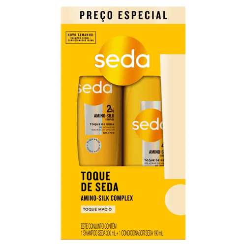 Kit Seda Shampoo 300ml + Condicionador 190ml Toque de Seda