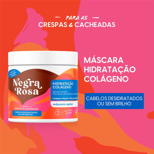 Mascara Capilar Hidratação Colágeno Negra Rosa 500G