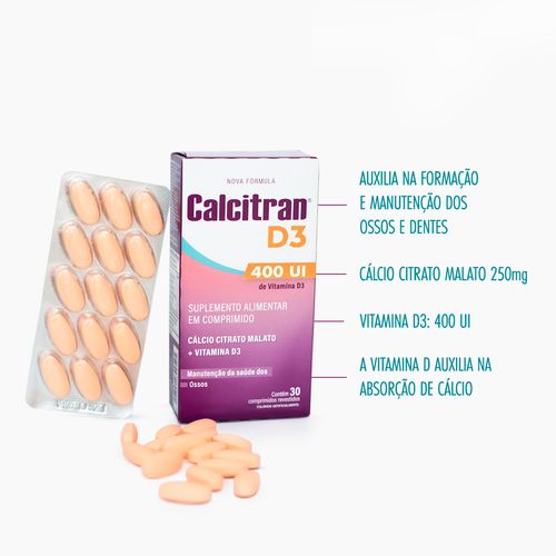 Calcitran D3 400UI com 30 Comprimidos