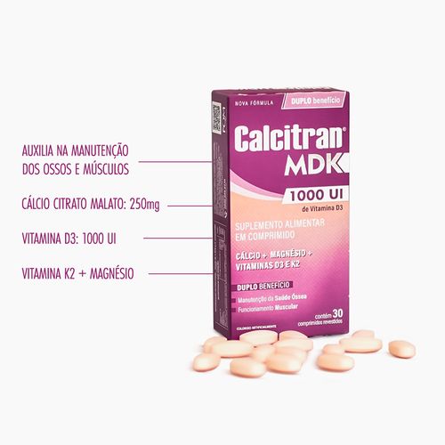Calcitran MDK 1000UI com 30 Comprimidos
