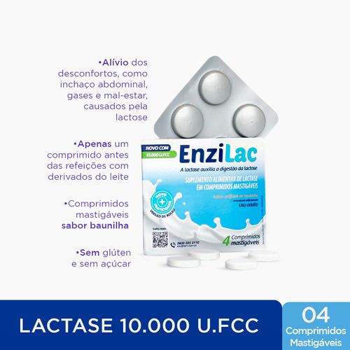 Enzilac 10.000 U.FCC com 4 Comprimidos