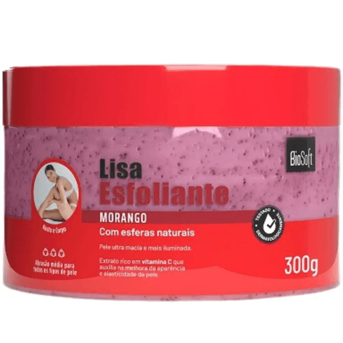 Esfoliante Corporal Lisa Morango 300g