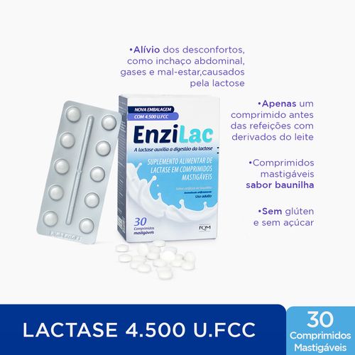 Enzilac 4.500fcc com 30 Comprimidos Mastigáveis