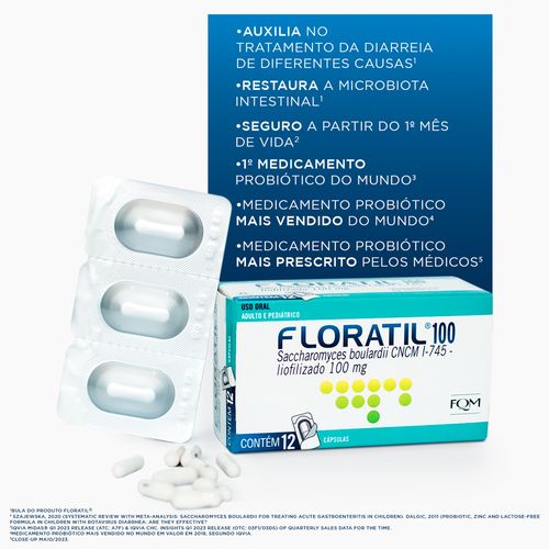 Floratil 100mg com 12 Cápsulas
