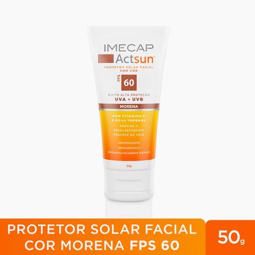 Protetor Solar Imecap Actsun Fps60 Cor Morena 50g