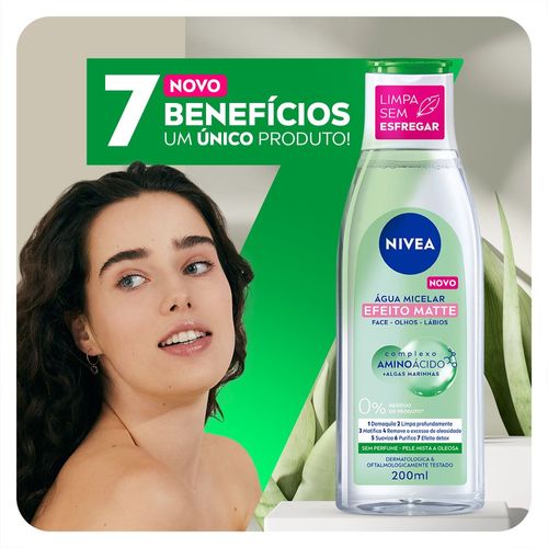 Água Micelar Nivea MicellAIR 7 em 1 Efeito Matte 200ml