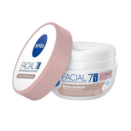 Creme Hidratante Facial Nivea 7 em 1 Beleza Radiante Uniformizada 100g