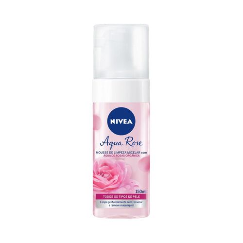 Sabonete em Gel Nivea Mousse de Limpeza Aqua Rose 150ml