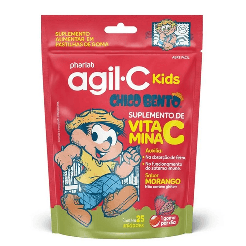 Agil C Kids Com 25 Past De Goma Morango