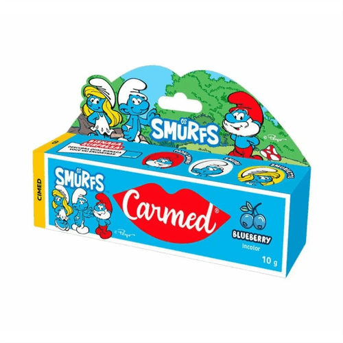 Hidratante Labial Carmed Smurfs Blueberry Incolor 10g