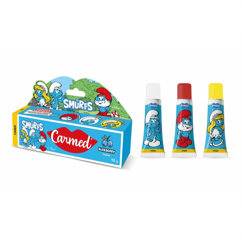 Hidratante Labial Carmed Smurfs Blueberry Incolor 10g