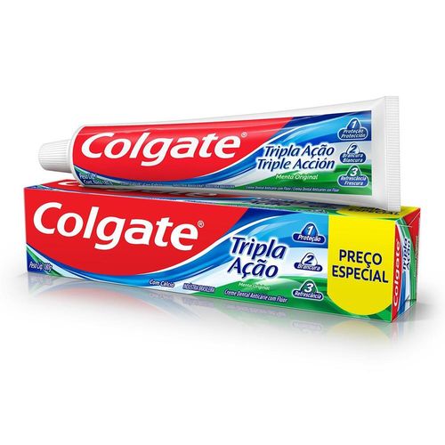 Creme Dental Colgate Tripla Ação Menta Original Leve 180g Pague 140g