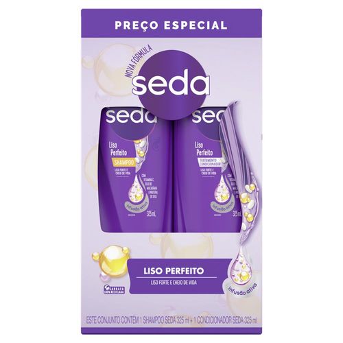 Kit Shampoo + Condicionador Seda Liso Perfeito 325ml