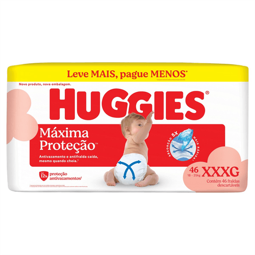 Fralda Huggies Máxima Proteção XXXG Com 46 Unidades