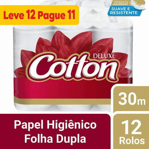 Papel Higiênico Folha Dupla Cotton Leve 12 e Pague 11
