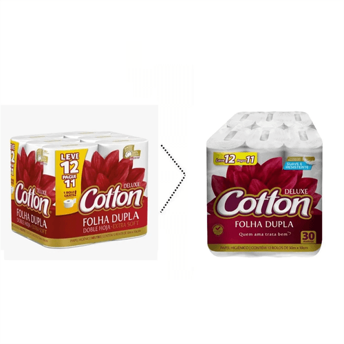 Papel Higiênico Folha Dupla Cotton Leve 12 e Pague 11