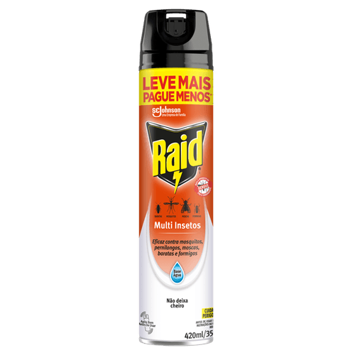 Inseticida Aerosol Raid Multi Insetos 420ml Leve Mais Pague Menos