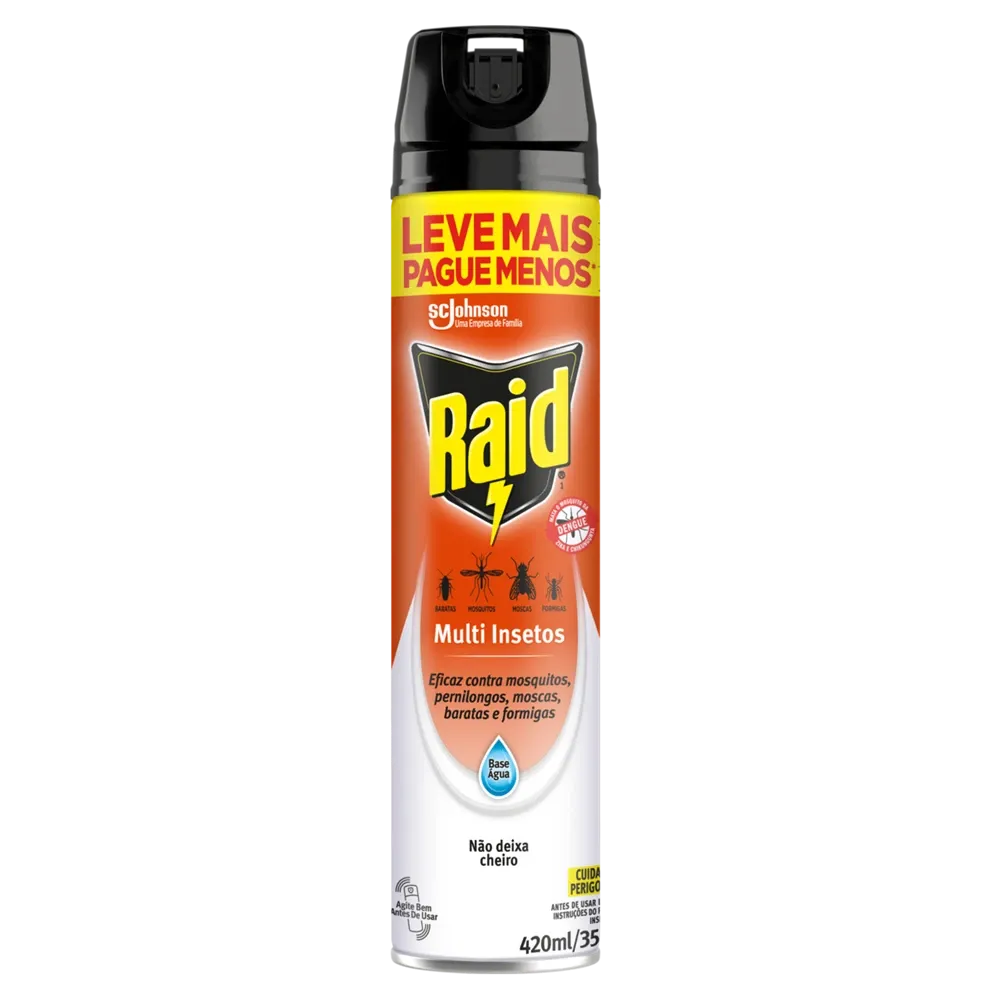 Inseticida Aerosol Raid Multi Insetos 420ml Leve Mais Pague Menos