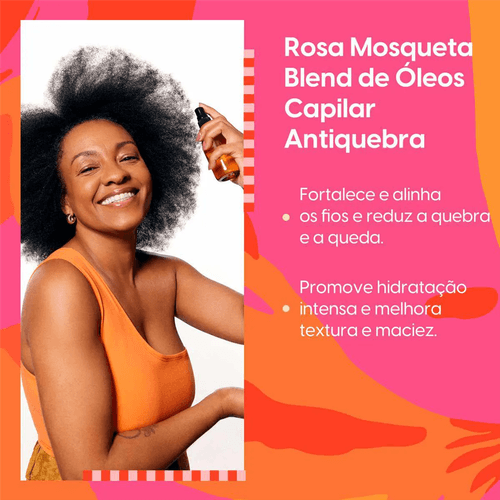 Blend de Óleos Capilares Rosa Mosqueta Negra Rosa 100ml