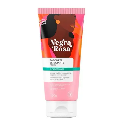 Sabonete Esfoliante Facial Antioleosidade Negra Rosa 150g