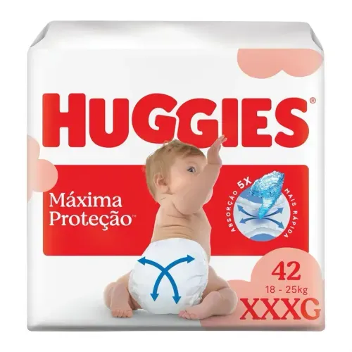 Fralda Huggies Máxima Proteção XXXG com 42 Unidades