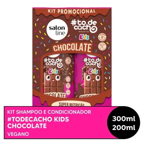 Kit Shampoo 300ml + Condicionador 200ml Salon Line #ToDeCacho Kids Chocolate