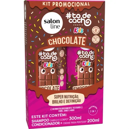 Kit Shampoo 300ml + Condicionador 200ml Salon Line #ToDeCacho Kids Chocolate