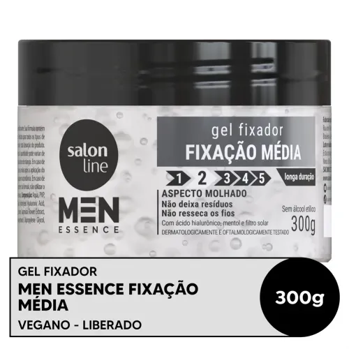 Gel Fixador Fixação Média Salon Line Men Essence 300g