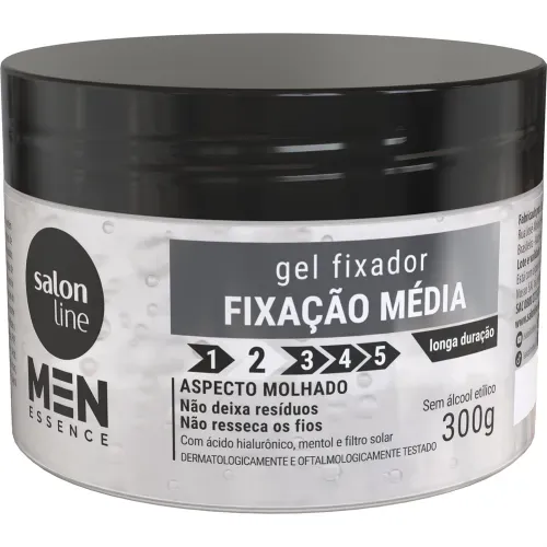Gel Fixador Fixação Média Salon Line Men Essence 300g