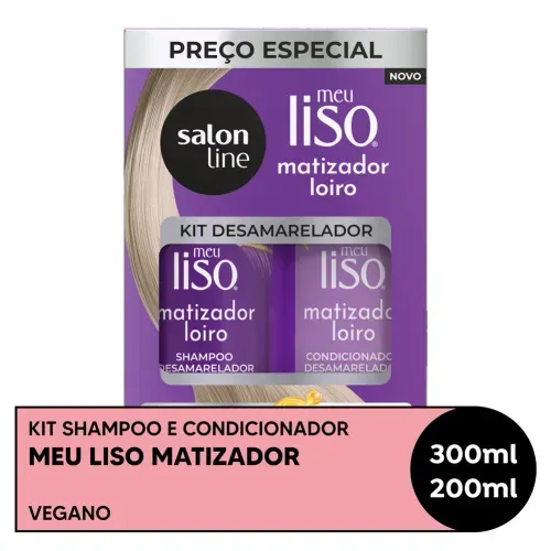 Kit Shampoo 300ml + Condicionador 200ml Salon Line Meu Liso Matiz Loiro