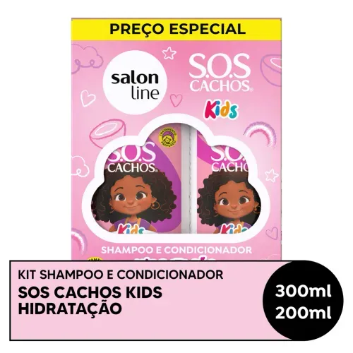 Kit Shampoo 300ml + Condicionador 200ml Salon Line SOS Cachos Kids Hidratação