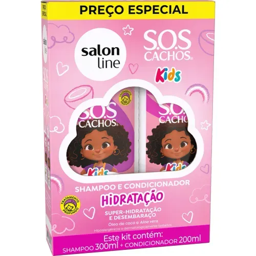 Kit Shampoo 300ml + Condicionador 200ml Salon Line SOS Cachos Kids Hidratação