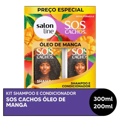 Kit Shampoo 300ml + Condicionador 200ml Salon Line SOS Cachos Óleo de Manga