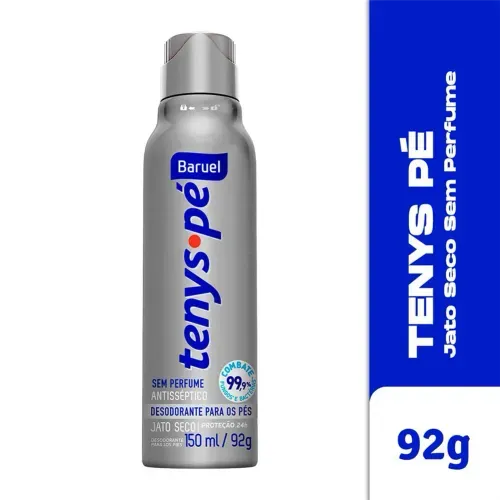Desodorante Tenys Pé Baruel Jato Seco Sem Perfume 150ml