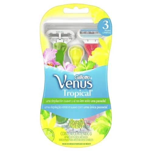 Aparelho de Depilaçao Gillette Venus3 Tropical com 3 unidades