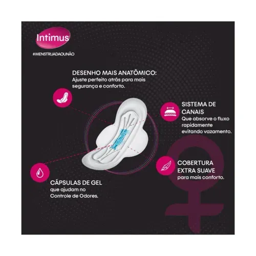 Absorvente Intimus Toda Protegida Suave com Abas com 32 Unidades Leve Mais Por Menos