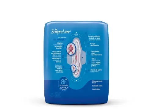 Absorvente Sempre Livre Tri Protect Suave com Abas com 8 Unidades