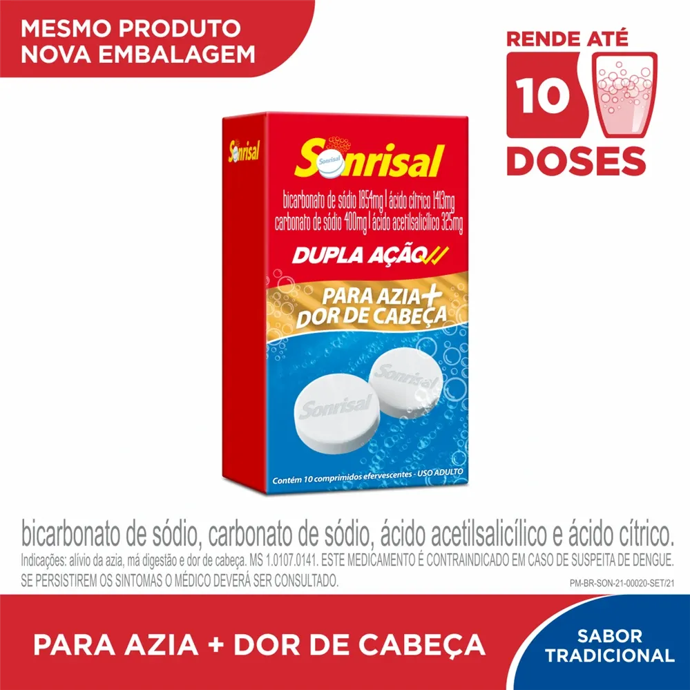 Encontraproduto.com.br - Sonrisal com 10 Comprimidos Efervescentes