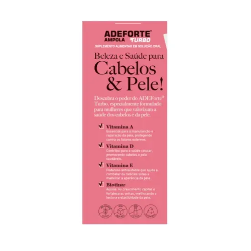 Suplemento Alimentar Adeforte Turbo com 2 Ampolas 3ml