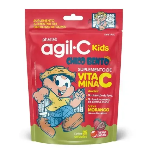 Agil C Kids Com 25 Past De Goma Morango